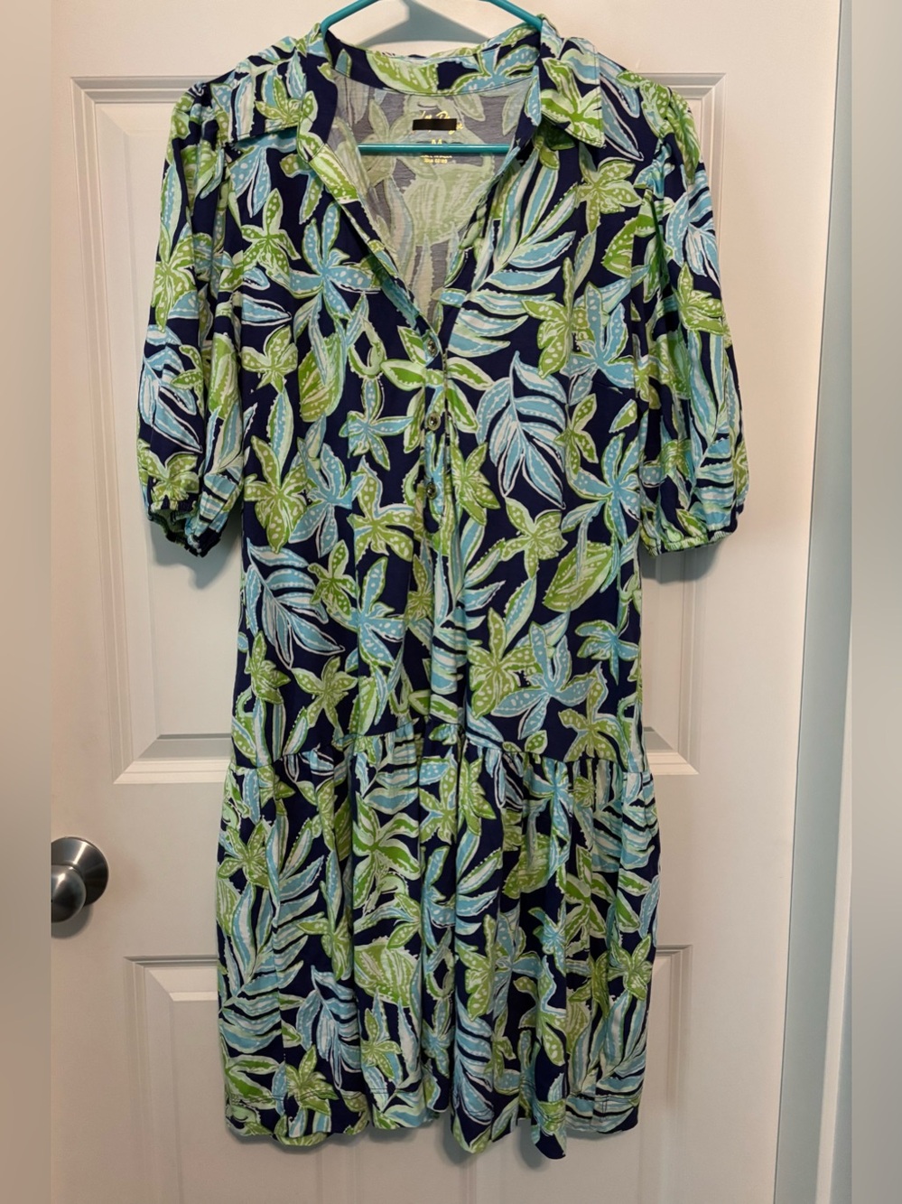 Lilly Pulitzer Bingley Dress Green Sapphire Blue Tropical Tango Size M - NWOT!